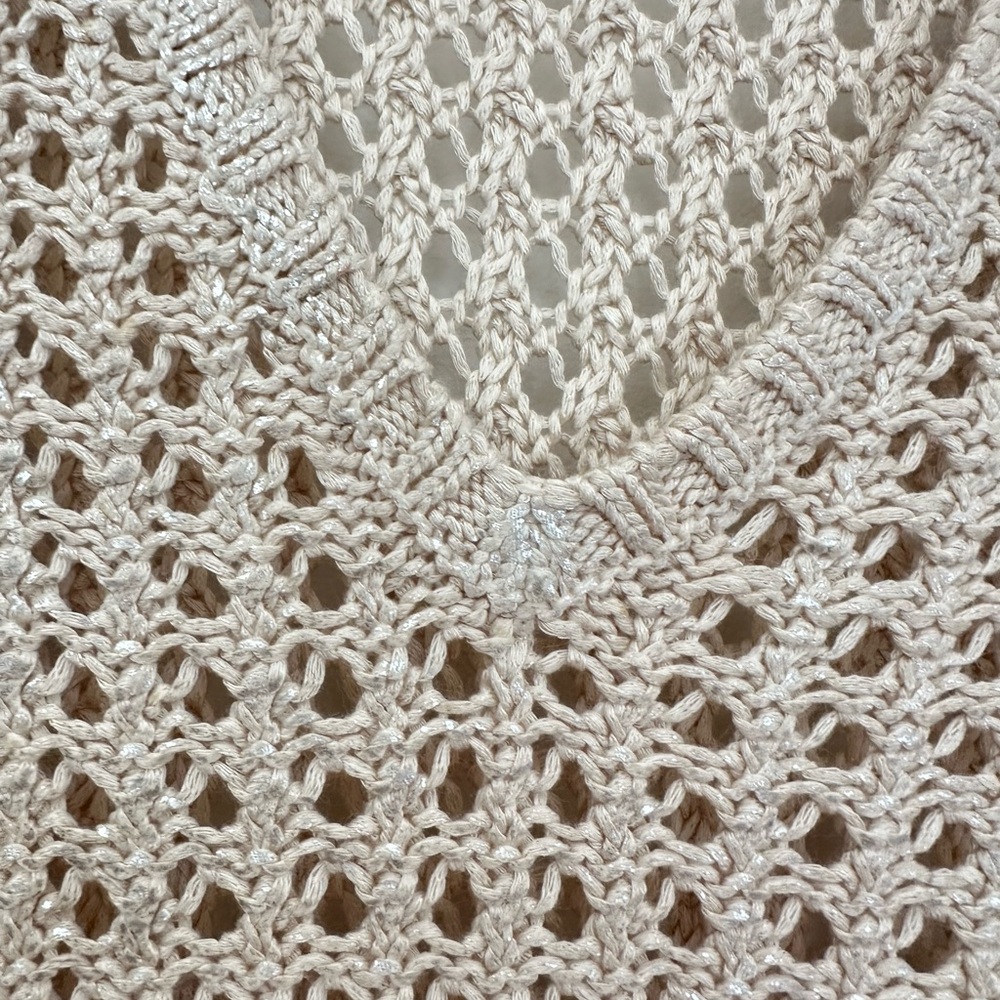 H&M Beige Open Knit V-Neck Sweater - Picture 2 of 5
